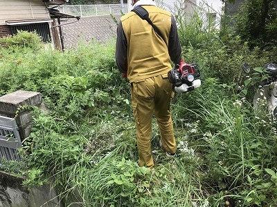 本日は昔からのお客様自宅庭の草刈をおこないました＾０＾